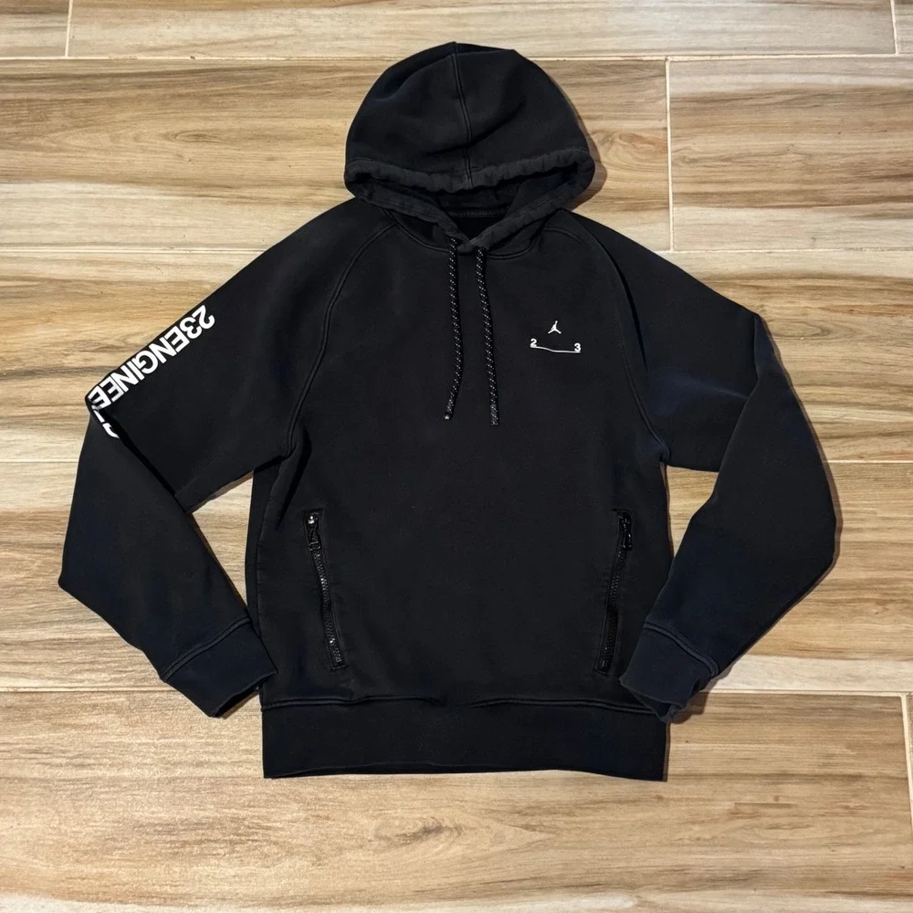 Jordan 23 Engineered Fleece Hoodie Mens XS Black Pullover DQ7881-010